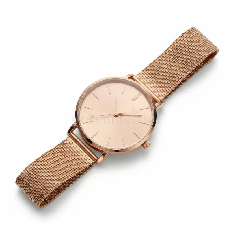 Elegant Rose Gold Mesh Watch