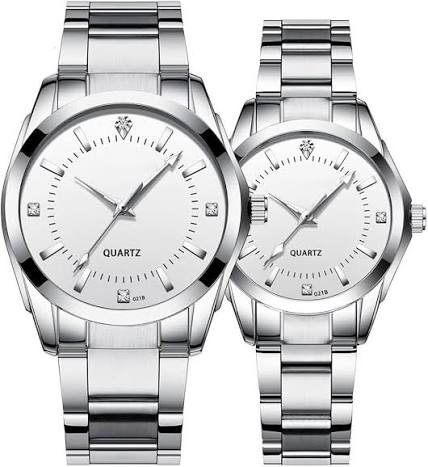Elegant Silver Quartz Couple Collection