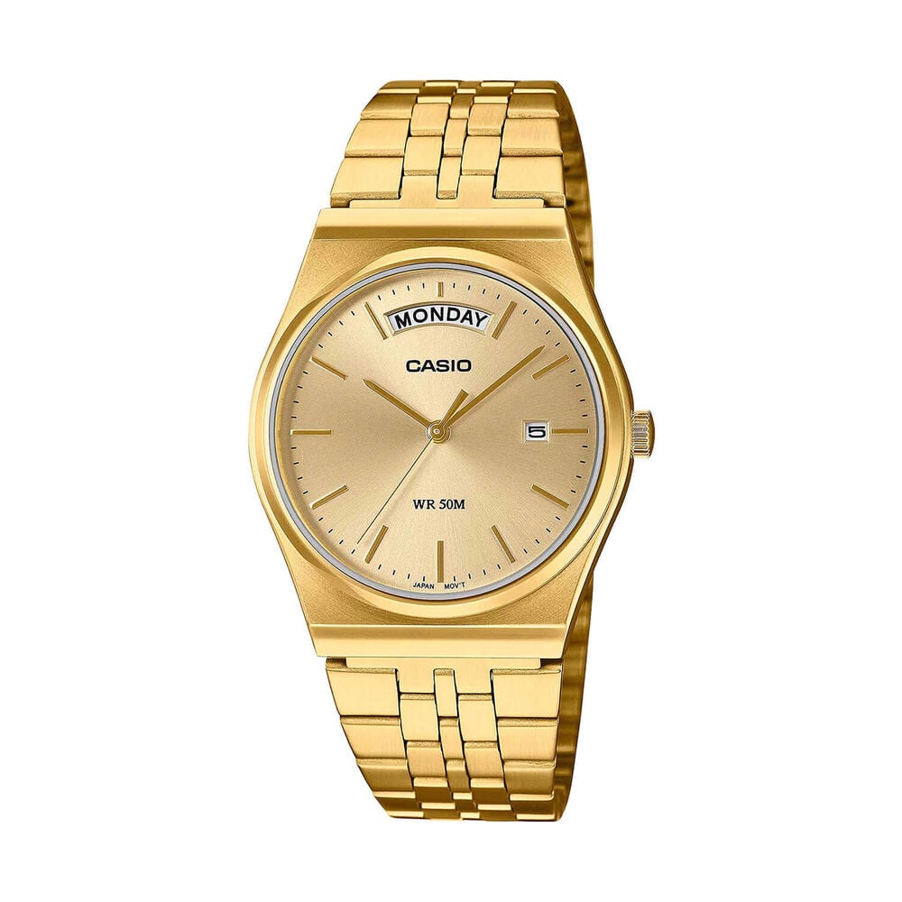 Retro Gold Dial Stainless Steel Watch